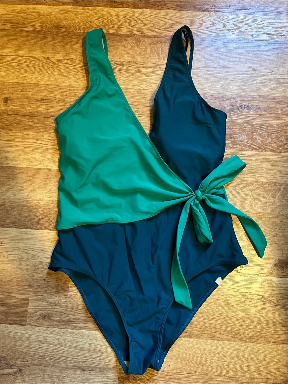 Summersalt Green & Teal One-Piece Swimsuit with Side Tie